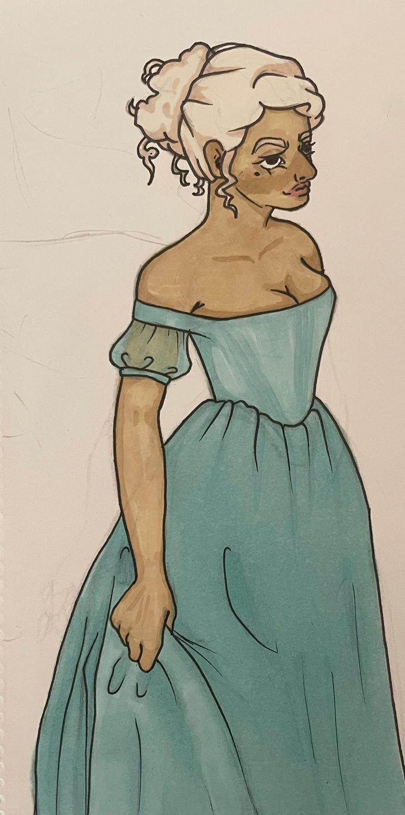 dessin robe bleue