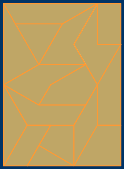 Supergeotemplet est un puzzle constitu de 16 pices drives de demi-triangles quilatraux